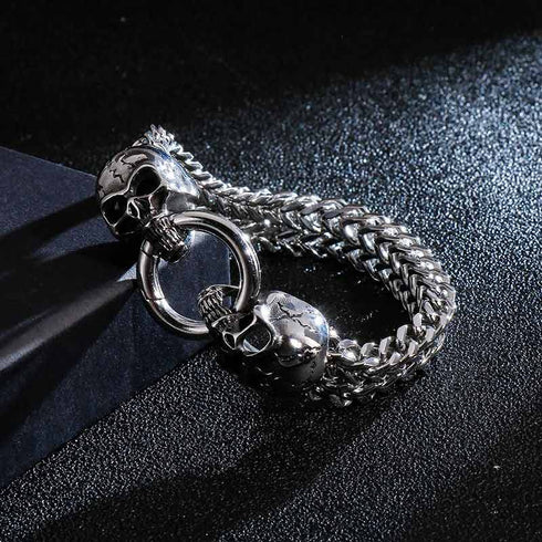 Totenkopf armband chain panzerkette edelstahl bracelet skull