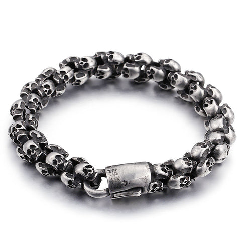 Totenkopf armband chain panzerkette edelstahl bracelet skull