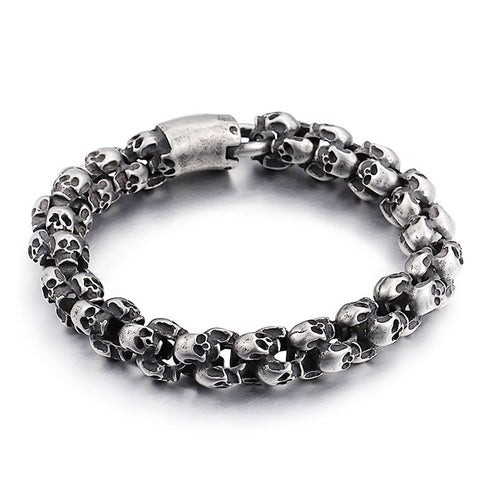 Totenkopf armband chain panzerkette edelstahl bracelet skull