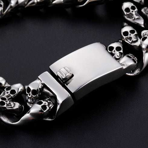 Totenkopf armband chain panzerkette edelstahl bracelet skull