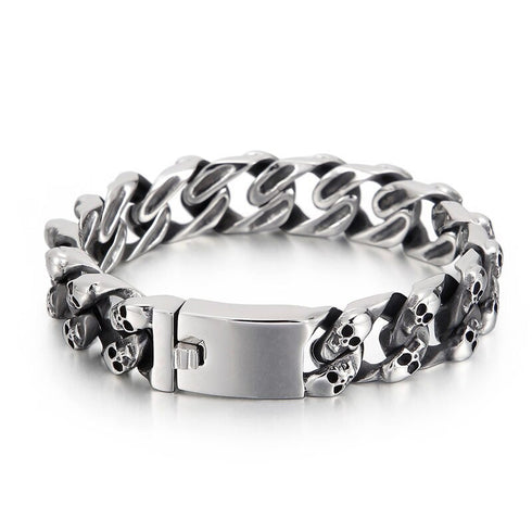 Totenkopf armband chain panzerkette edelstahl bracelet skull