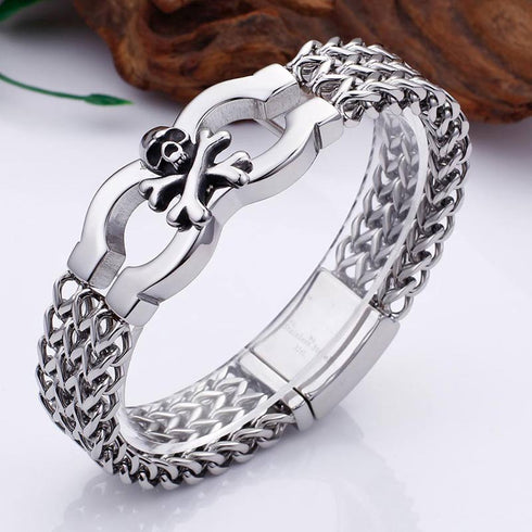 Totenkopf armband chain panzerkette edelstahl bracelet skull