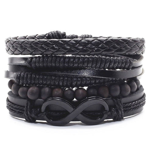Lederarmband unendlichkeitsymbol set Damen Herren uniqal günstig