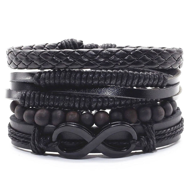 Lederarmband unendlichkeitsymbol set Damen Herren uniqal günstig
