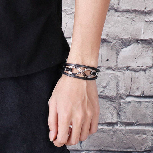 Unendlichkeitszeichen leder Armband herren damen unisex uniqal