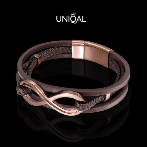 Unendlichkeitszeichen leder Armband herren damen unisex uniqal