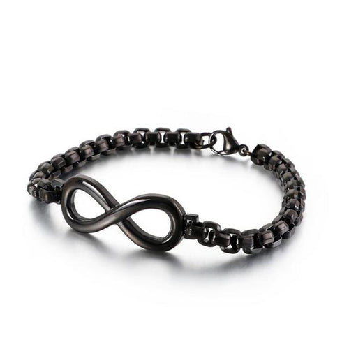 Armband unendlichkeit herren damen schwarz infinity uniqal