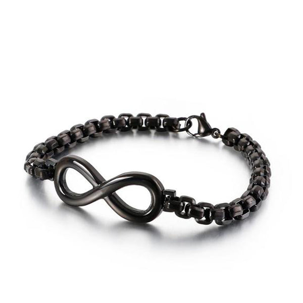 Armband unendlichkeit herren damen schwarz infinity uniqal