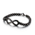 Armband unendlichkeit herren damen schwarz infinity uniqal