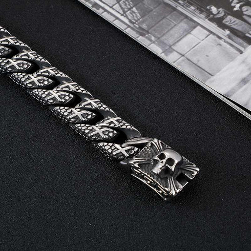 Totenkopf armband chain panzerkette edelstahl bracelet skull