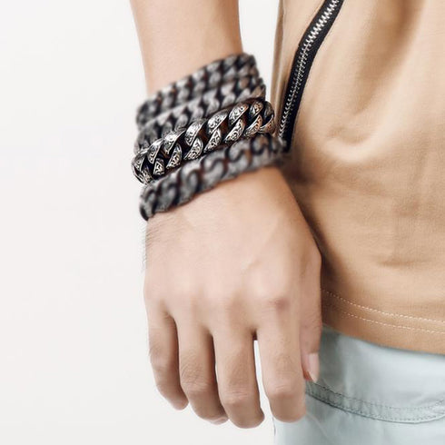 herrenarmband stahlarmband königskette rocker biker panzerkette uniqal