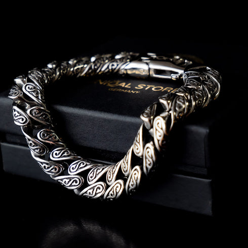 herrenarmband stahlarmband königskette rocker biker panzerkette uniqal