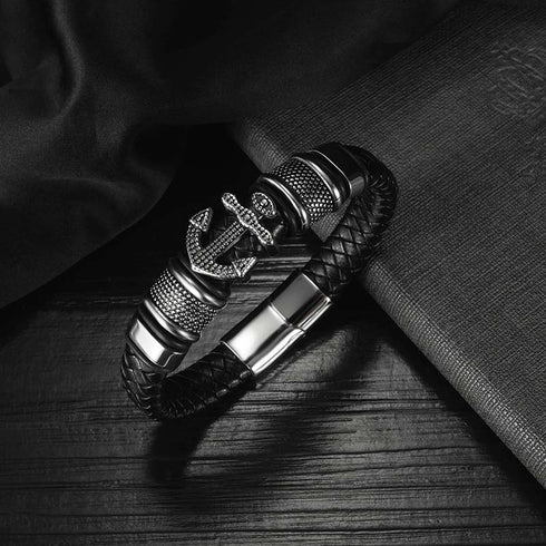 Anker Lederarmband Herren Sea maritime anchor uniqal