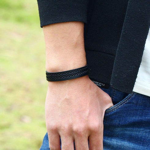 blaues rohleder armband herren manschette breitarmband uniqal sale