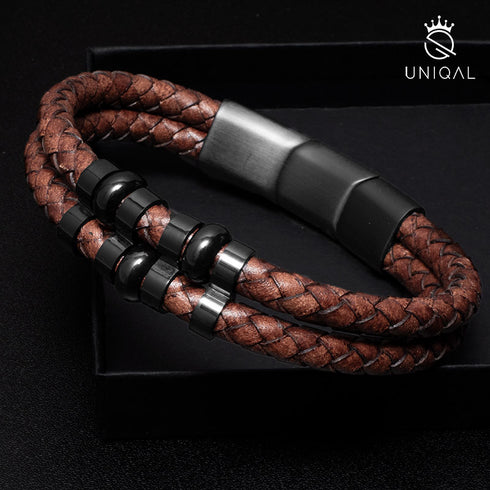 Braunes Lederarmband Herren miracle uniqal