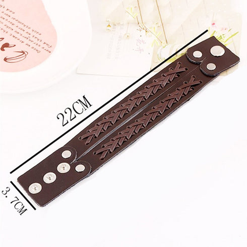 braunes rohleder armband herren manschette breitarmband uniqal sale