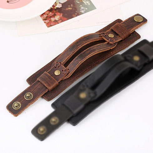 braunes rohleder armband herren manschette breitarmband uniqal sale