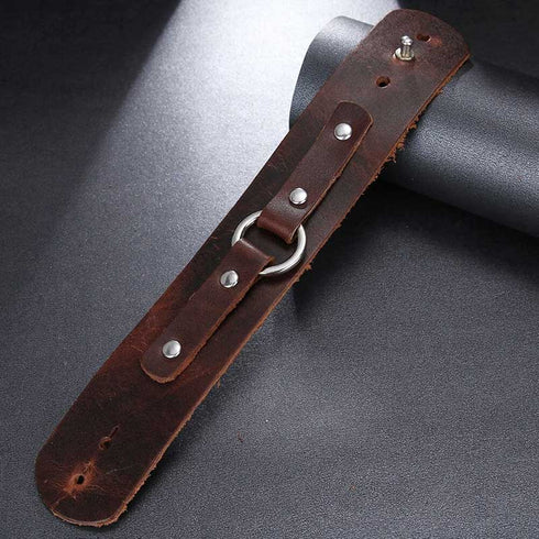 braunes rohleder armband herren manschette breitarmband uniqal sale