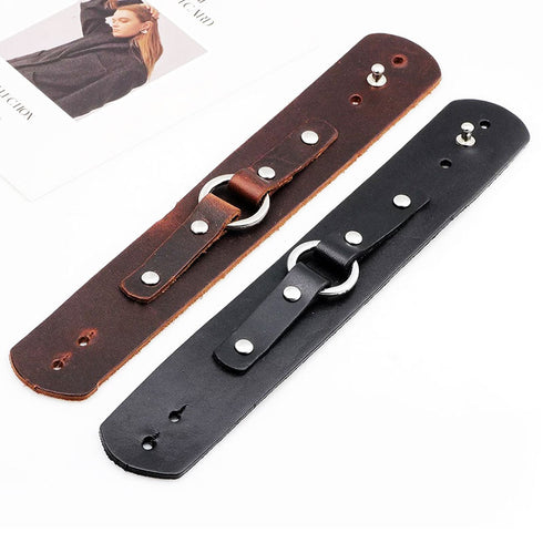 braunes rohleder armband herren manschette breitarmband uniqal sale