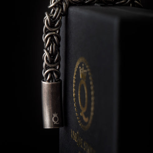 brushed königskette edelstahl herren armband byzantiener stahlarmband uniqal