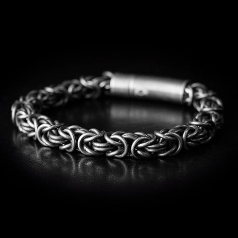 brushed königskette edelstahl herren armband byzantiener stahlarmband uniqal