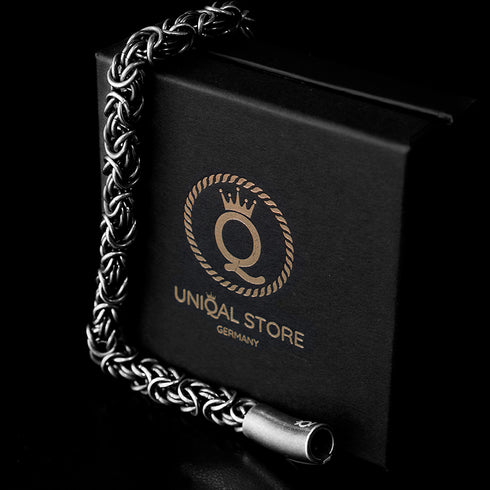 brushed königskette edelstahl herren armband byzantiener stahlarmband uniqal