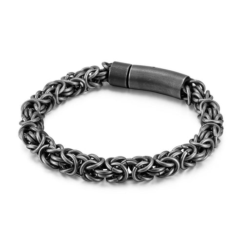 brushed königskette edelstahl herren armband byzantiener stahlarmband uniqal