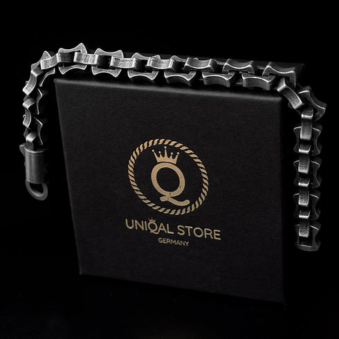 brushed königskette edelstahl herren armband byzantiener stahlarmband uniqal