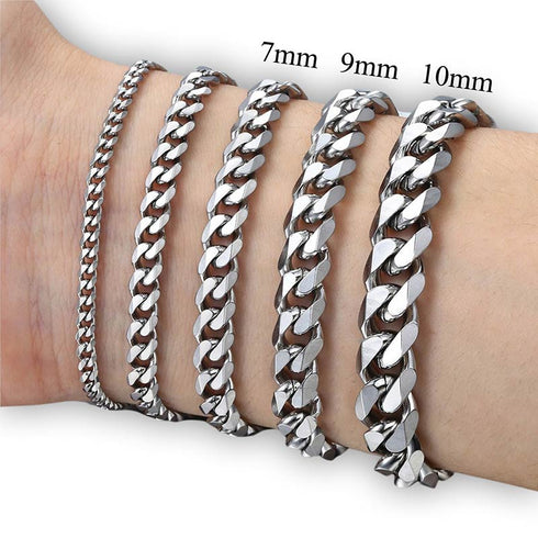 edelstahl chain kette armband herren silber uniqal