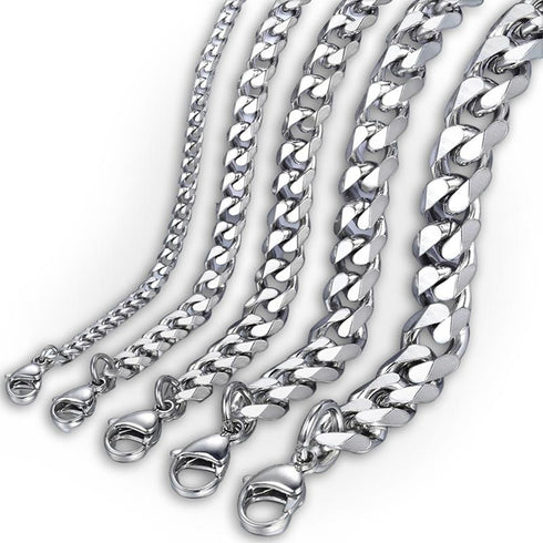 edelstahl chain kette armband herren silber uniqal