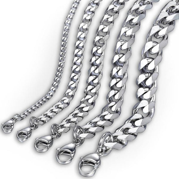 edelstahl chain kette armband herren silber uniqal