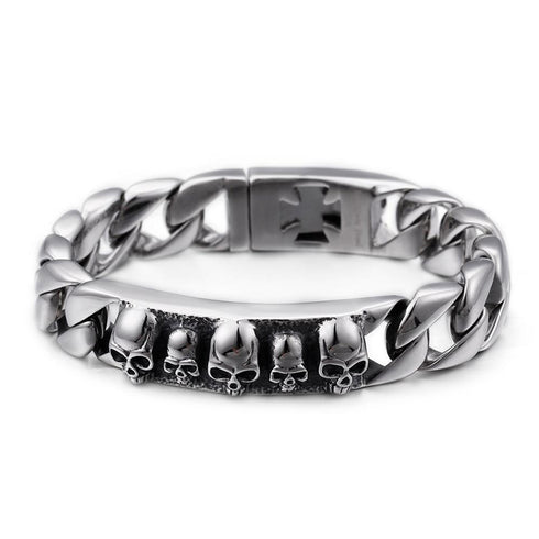 Eisernem Kreuz herren armband iron cross totenkopf skull uniqal