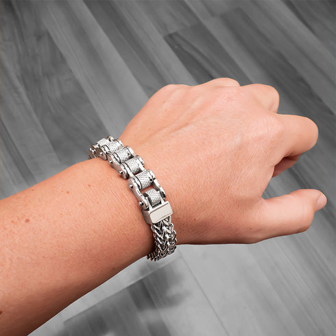 Fahrradkette Motorradkette armband herren silber kettearmband uniqal