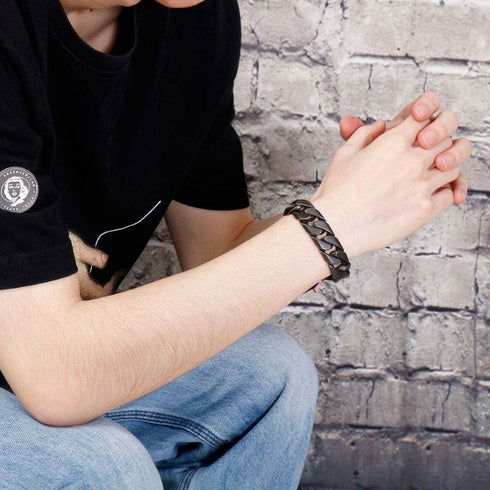 gebürstetes panzerkette königsarmband herren männer königskette byzantiner armband uniqal