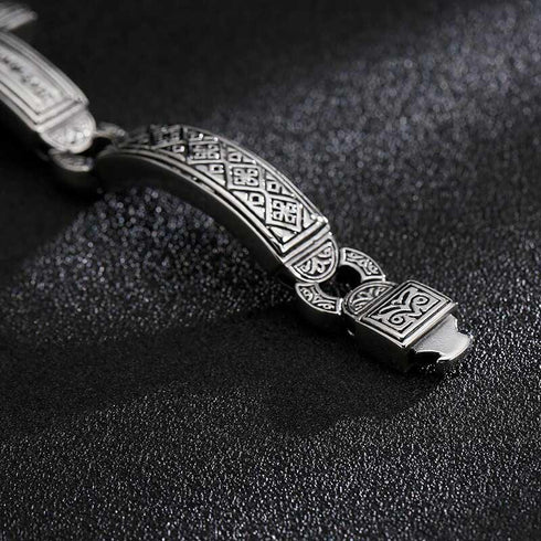 Panzerkette Armband Herren mit Kreuz versilbert chain cross bracelet uniqal