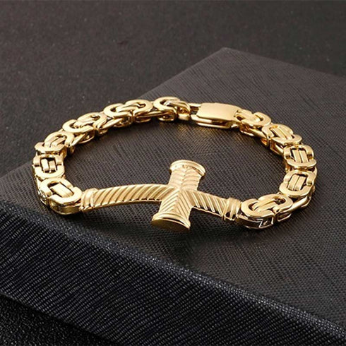 Kreuzarmband Gold Herren koenigsarmband koenigskette uniqal gold