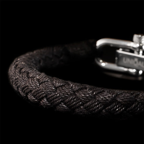 Maritime nautisches armband aus segeltau black nautic uniqal