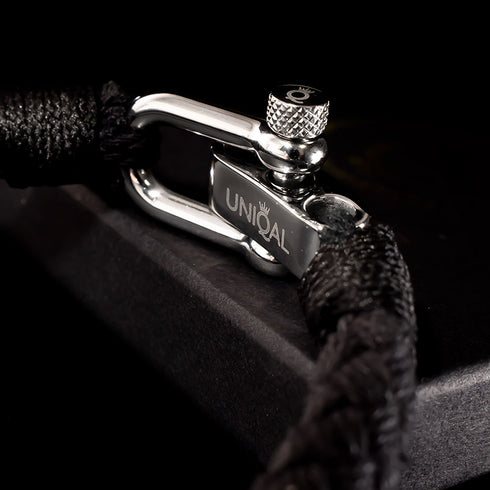 Maritime nautisches armband aus segeltau black nautic uniqal