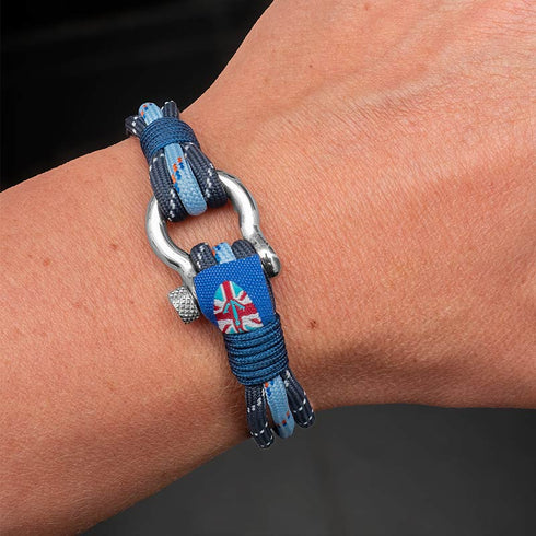 Maritimes nautisches Armband schwarz und rot segeltau schäckel uniqal