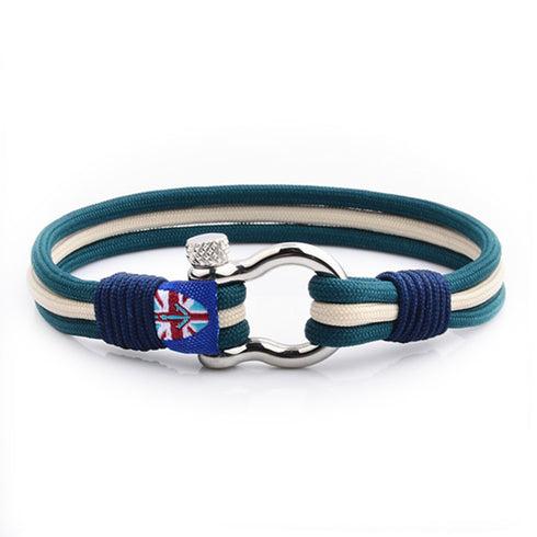 Maritimes Armband aus segeltau und Schäkel uniqal