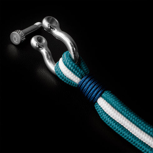 Maritimes Armband aus segeltau und Schäkel uniqal