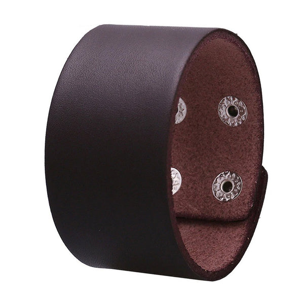 braunes rohleder armband herren manschette breitarmband uniqal sale