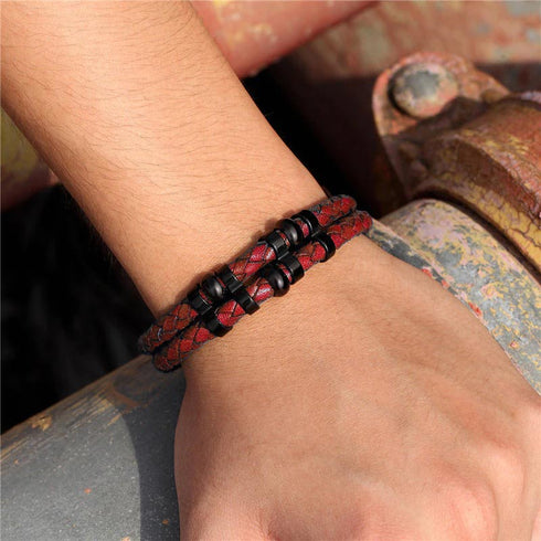 Lederarmband Herren Leder Edelstahl Magnet Uniqal bestseller rabatt