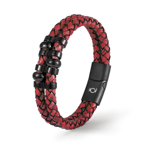 Lederarmband Herren Leder Edelstahl Magnet Uniqal bestseller rabatt