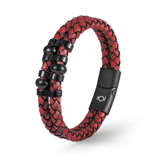 Lederarmband Herren Leder Edelstahl Magnet Uniqal bestseller rabatt