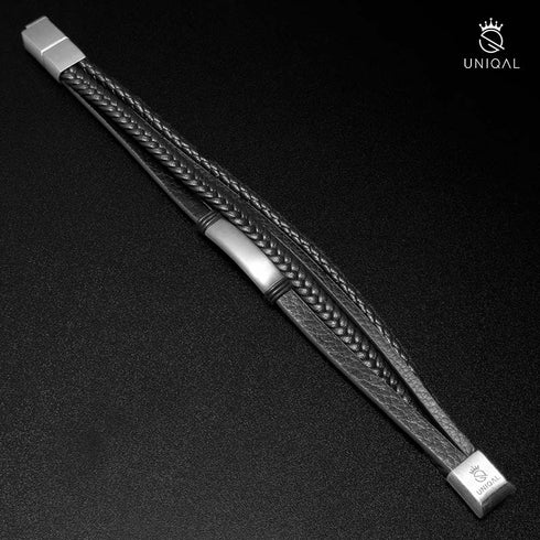 Lederarmband schwarz herren men bracelet black gravur personalisiert, wunschtext und wunschnamen gravieren, engraving