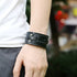 schwarzes rohleder armband herren manschette breitarmband uniqal sale