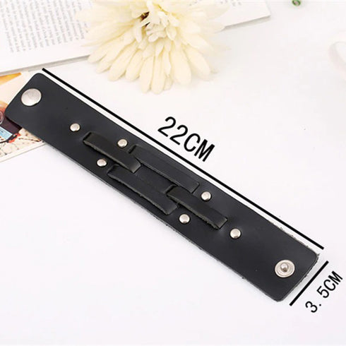 schwarzes rohleder armband herren manschette breitarmband uniqal sale