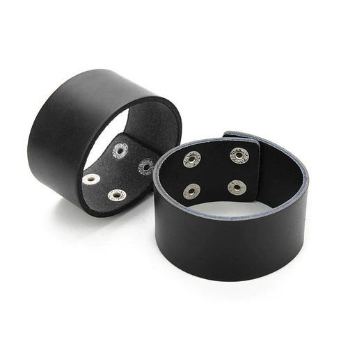 schwarzes rohleder armband herren manschette breitarmband uniqal sale