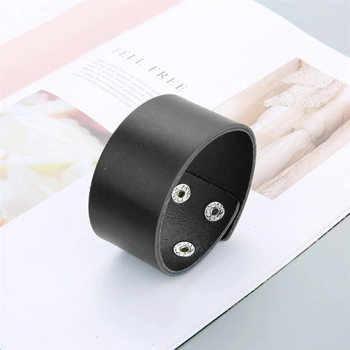 schwarzes rohleder armband herren manschette breitarmband uniqal sale